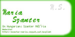 maria szanter business card